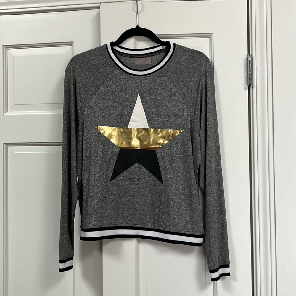 Long sleeve silver/gray shirt. Gently used.